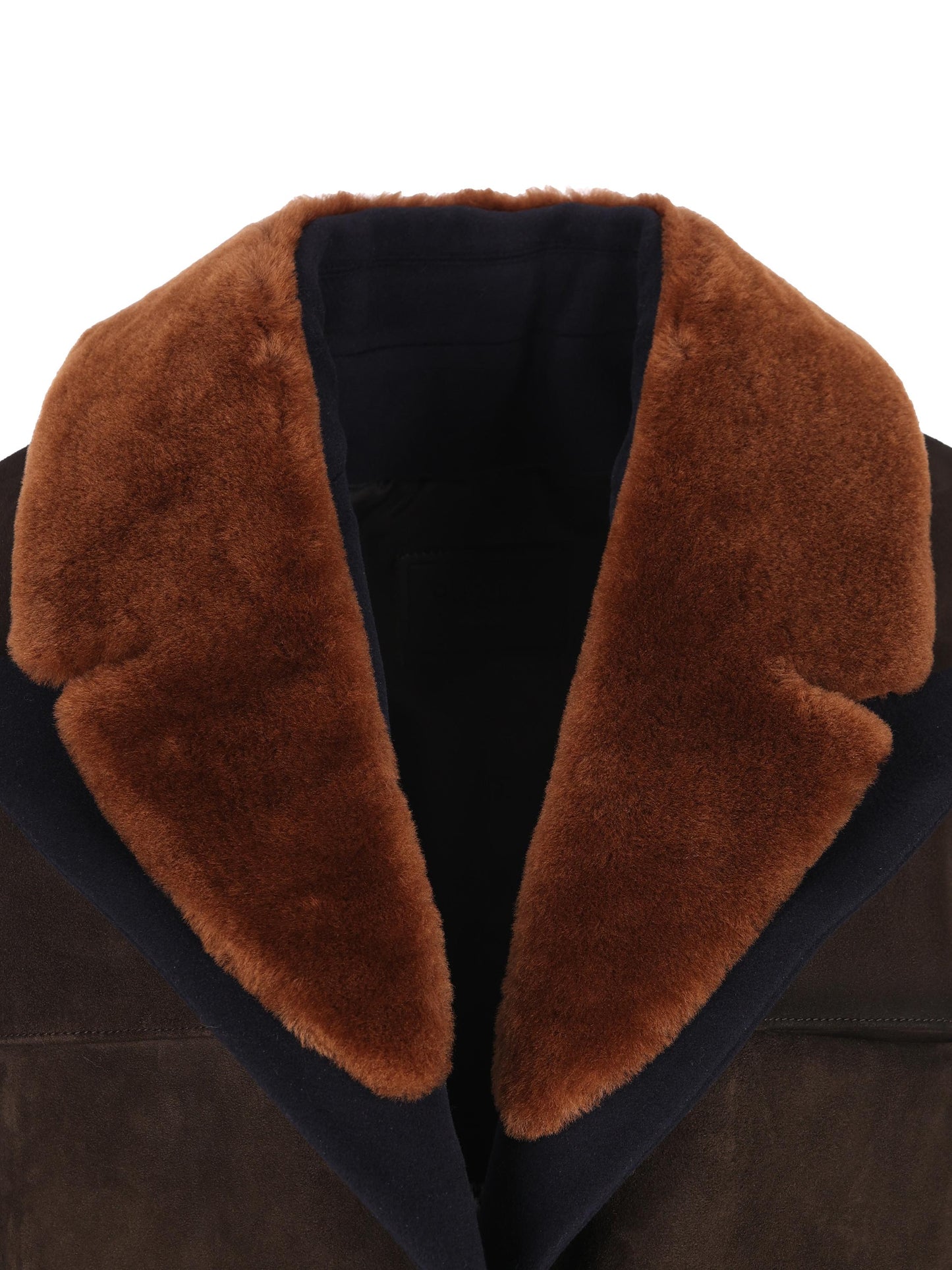 Caban in pelle scamosciata e montone 56A222 1V97F0192 PRADA