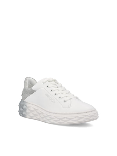 Sneakers realizzate in pelle. DIAMOND MAXI/FII IVRVWHITE/SILVER JIMMY CHOO