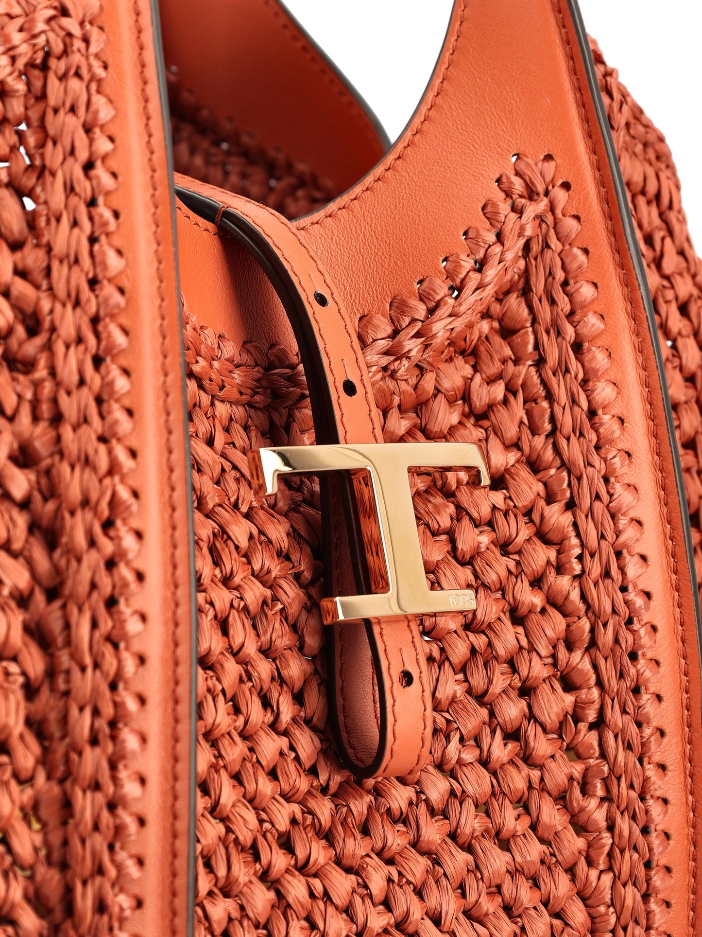 Borsa realizzata in pelle e rafia. XBWTSBAR300RGM 0XML TOD'S