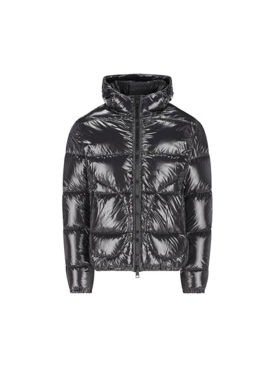 Piumino corto effetto lucido con cappuccio PI001133U 12220Z9487 HERNO