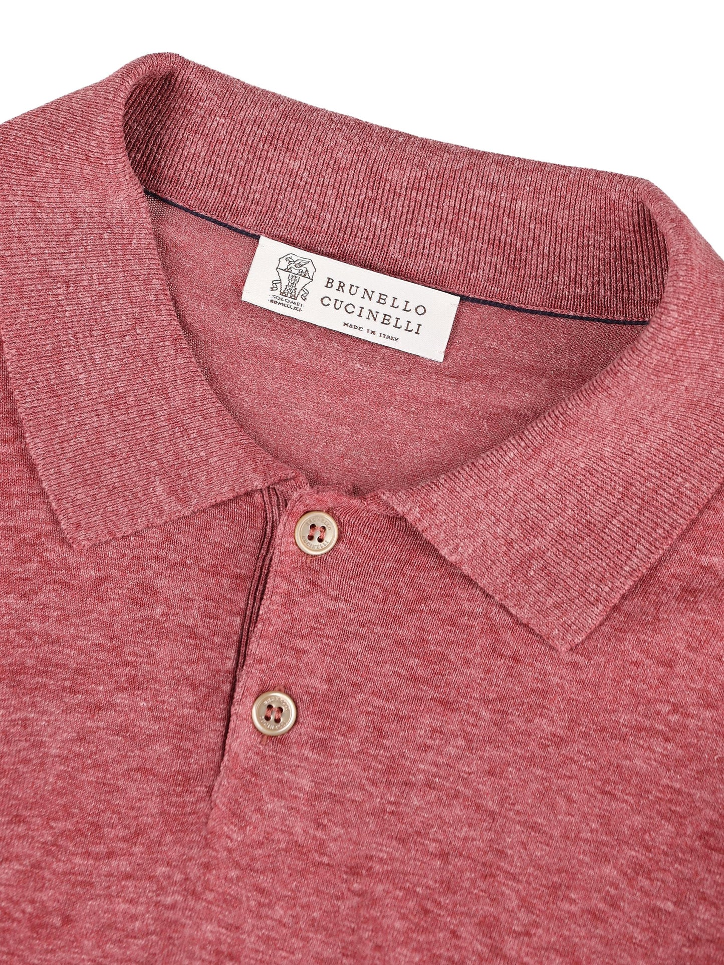 Polo realizzata in lino e seta. MSL806105 C7796 BRUNELLO CUCINELLI