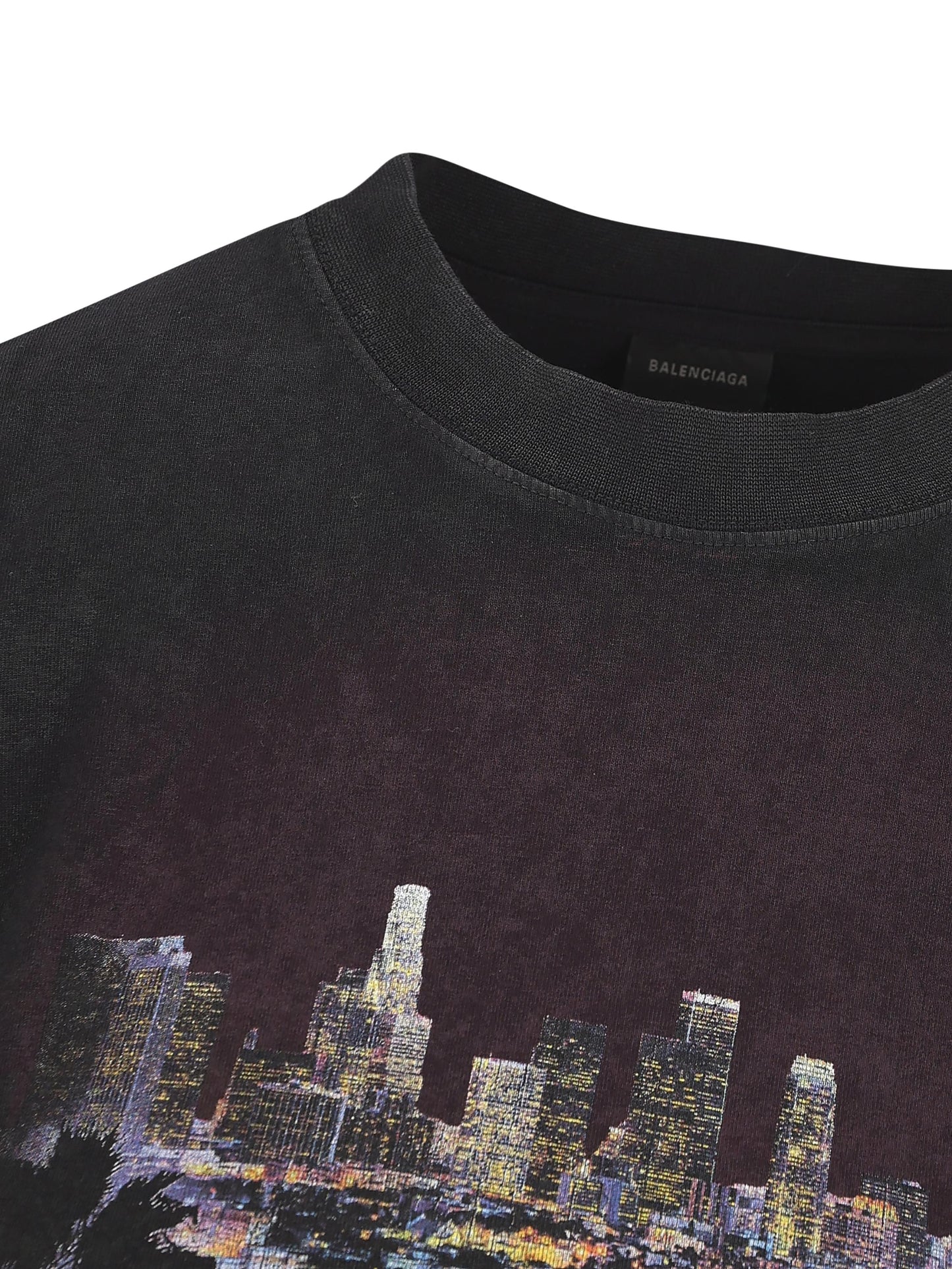 T-Shirt Shrunk City Of Angels in nero délavé 807341 TSVR51041 BALENCIAGA