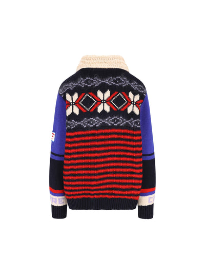 Giacca in lana merino con motivo jacquard F25MM1101K 03 GIADA BENINCASA