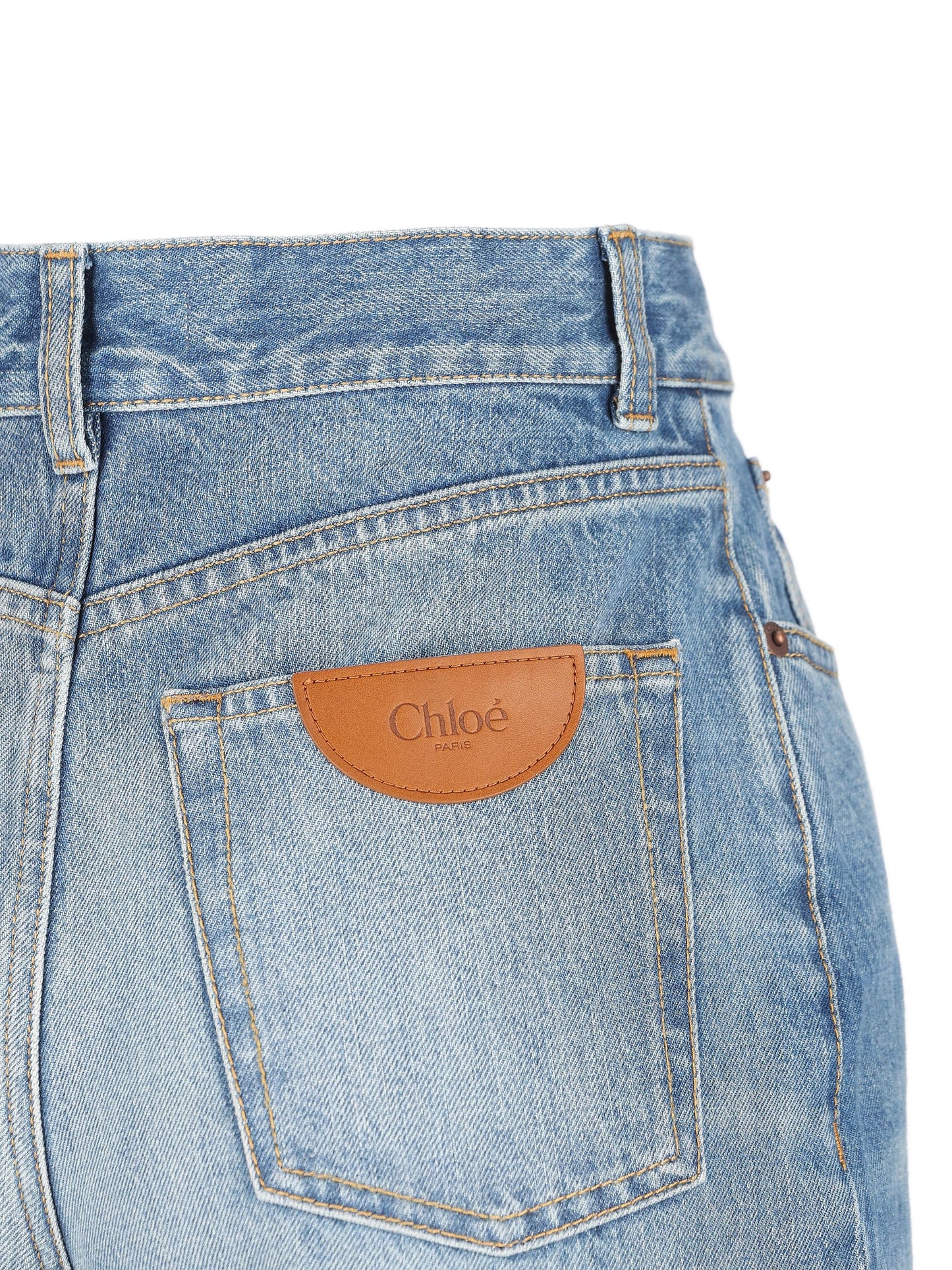 Jeans a gamba ampia e vita alta in denim CH26SDP02252 40R CHLOE'
