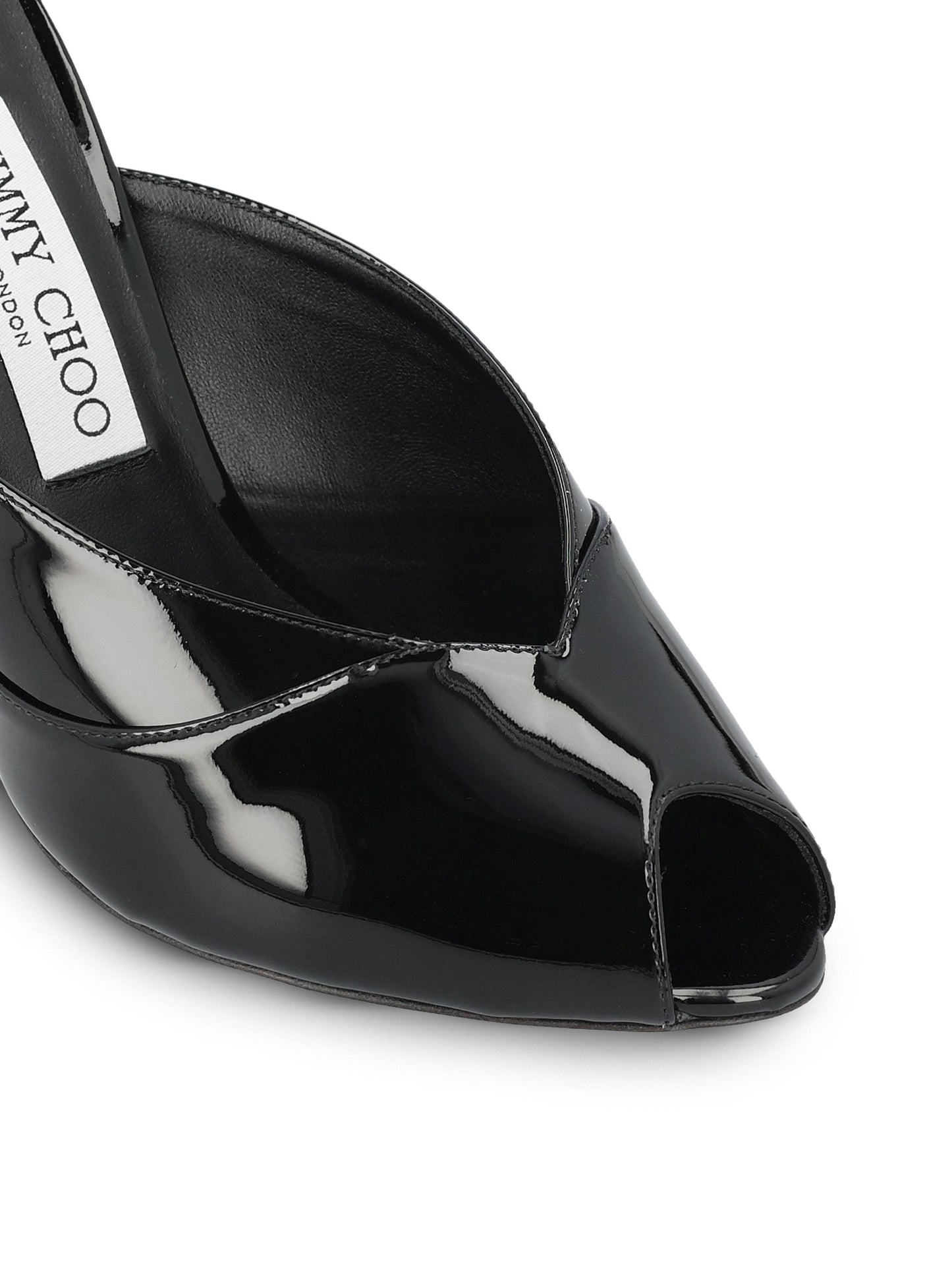 Sabot realizzate in pelle verniciata. BRIGITTE MULE100 PATBLACK JIMMY CHOO