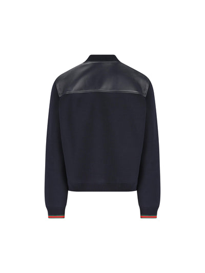 Bomber realizzato in pelle e maglia. 793181 XNA294044 GUCCI