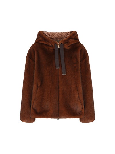 Giacca Effetto Pelliccia con Cappuccio GI000318D 127398800 HERNO