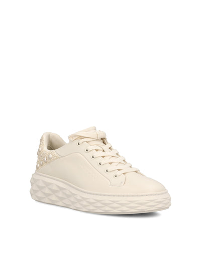 Sneakers realizzate in pelle. DIAMOND MAXI/F II NVKXLATTEMIX JIMMY CHOO