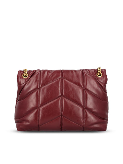 Borsa PUFFER Media in Pelle Lucida Dark Ruby 577475 AAFE16593 SAINT LAURENT