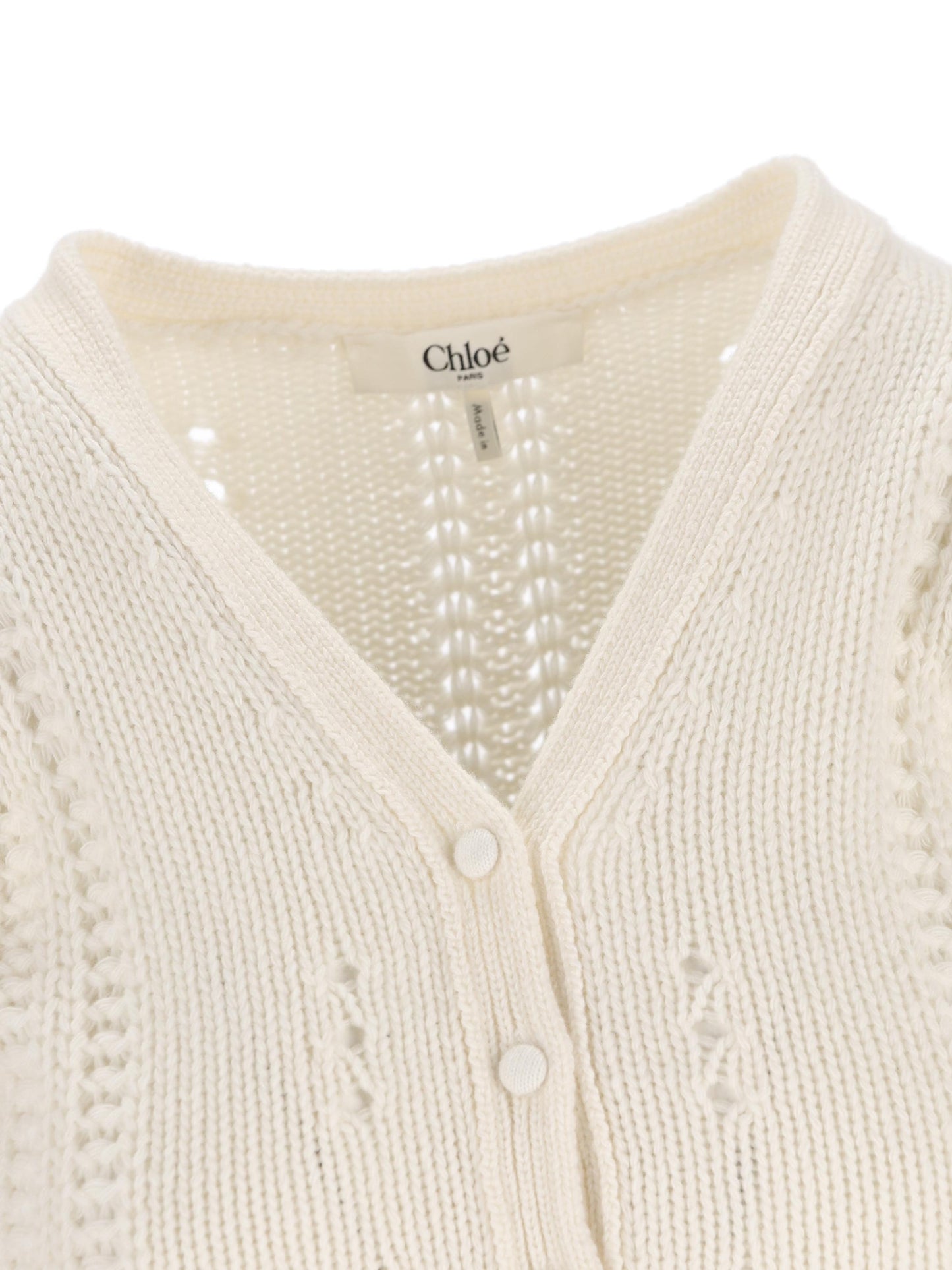 Cardigan realizzato in lana e cashmere. CH25WMC05590 107 CHLOE'