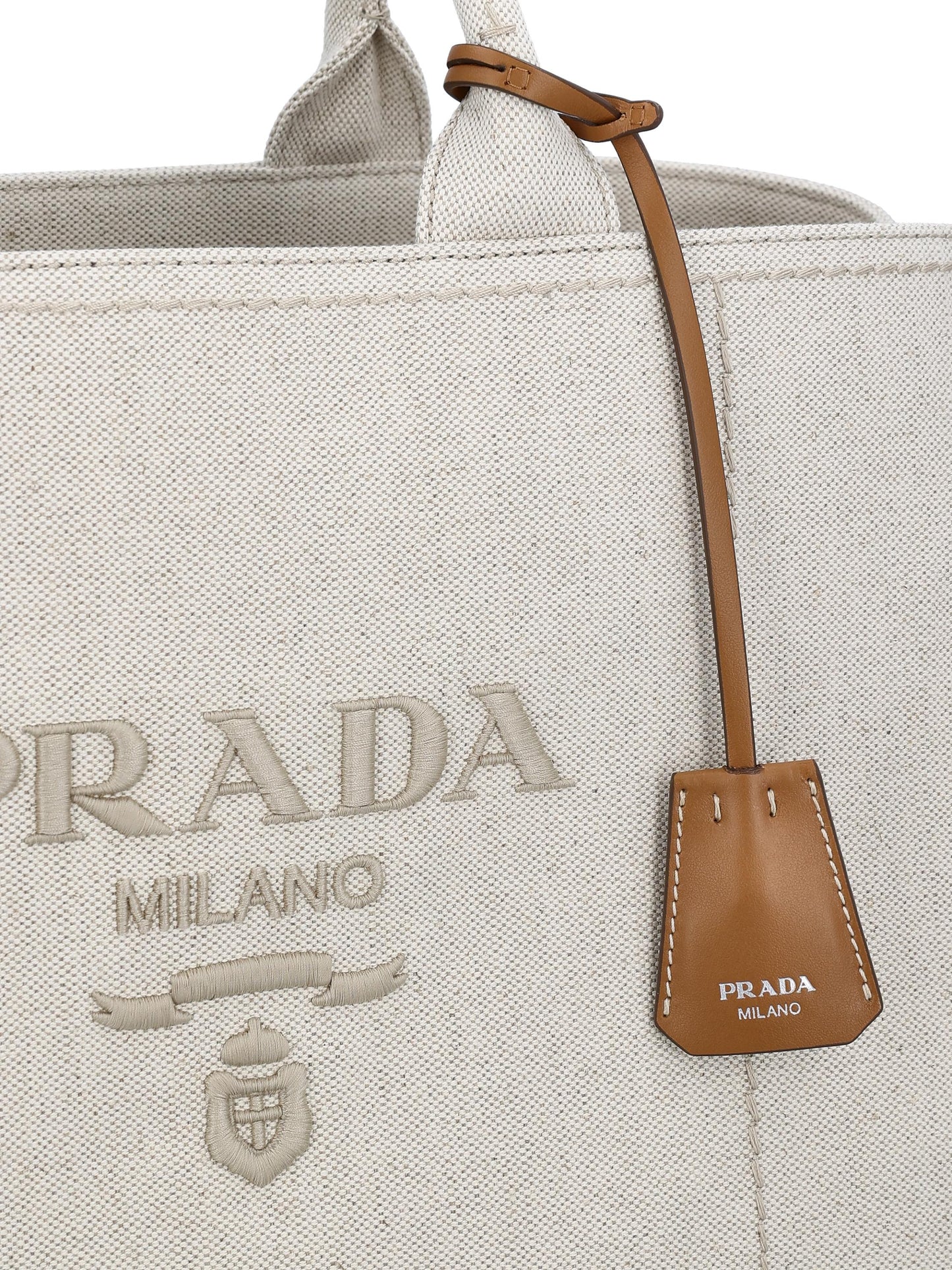 Borsa realizzata in cotone e lino. 2VG131 2CX9F0018 PRADA