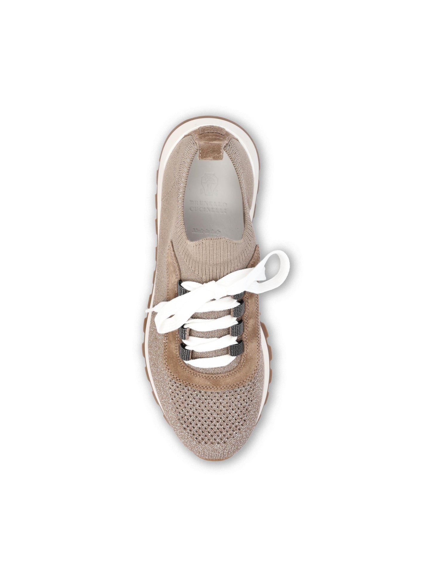 Sneakers realizzate in camoscio e maglia di cotone MZ35G2490 C9447 BRUNELLO CUCINELLI
