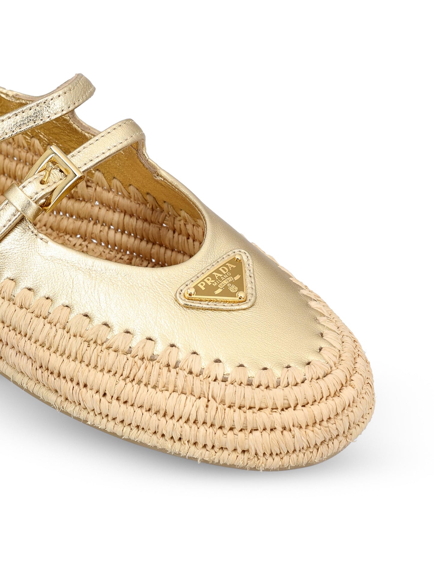 Ballerine realizzate in pelle di agnello e rafia. 1F869N 79AF0522 PRADA