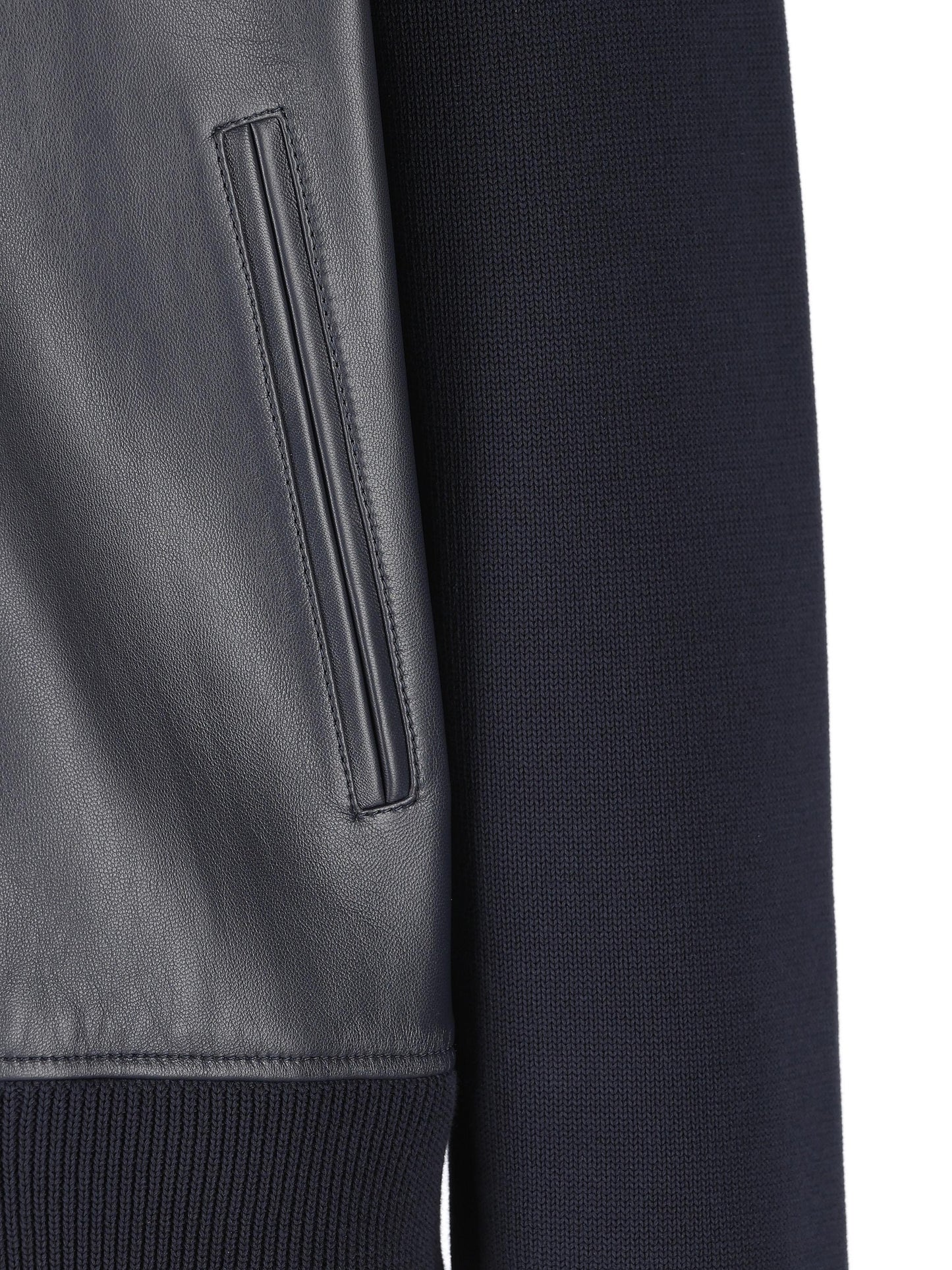 Bomber realizzato in pelle e maglia. 793181 XNA294044 GUCCI