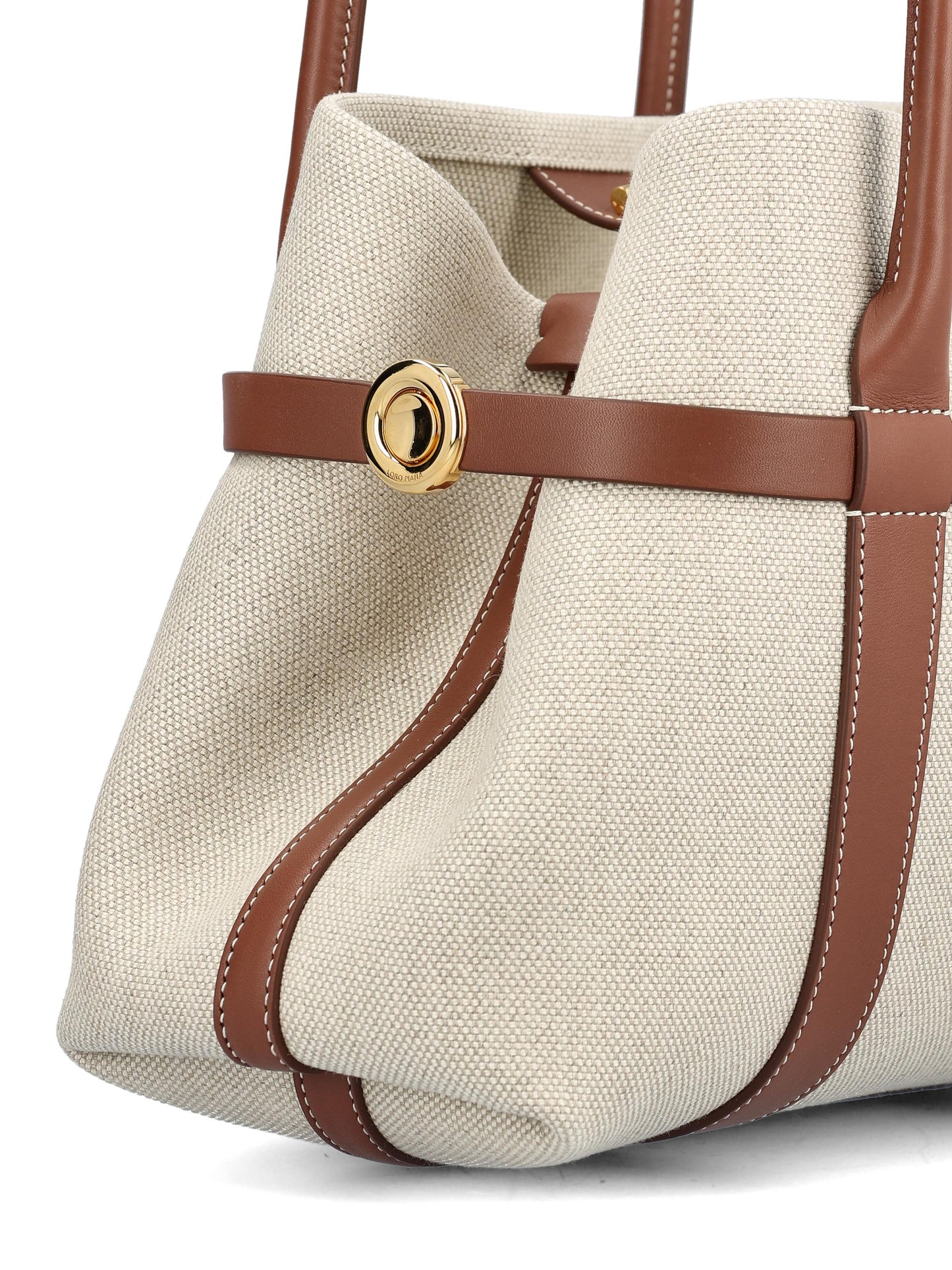 Borsa realizzata in cotone e lino. FAO7477 B4NE LORO PIANA