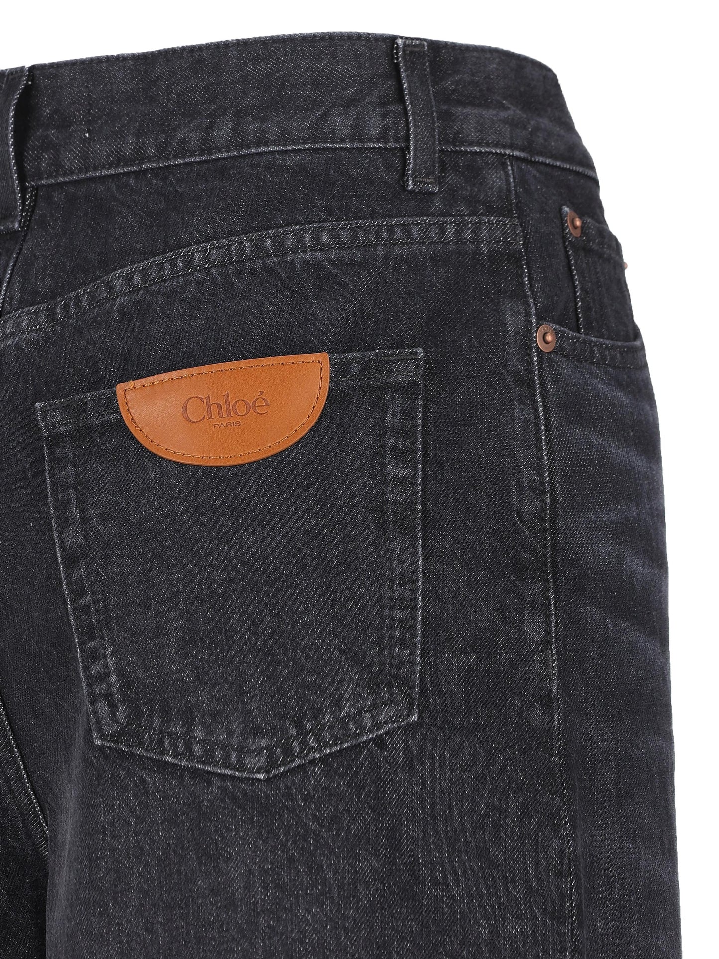 Jeans a gamba ampia e vita alta in denim CH25ADP02156 075 CHLOE'