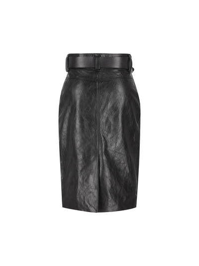 Gonna realizzata in pelle di vitello. 865021 YCVD21000 SAINT LAURENT