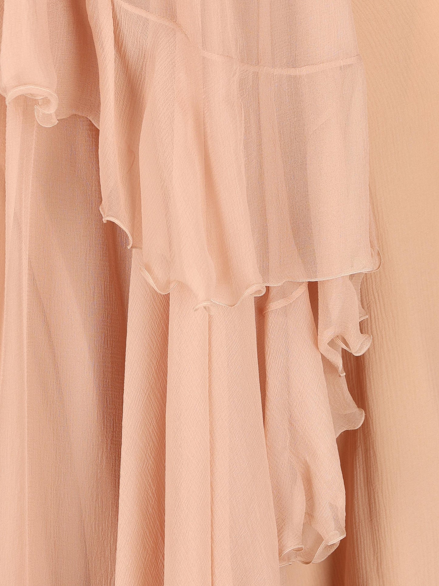 Abito lungo arricciato con volant in mussola di seta CH26SRO08001 6H7 CHLOE'