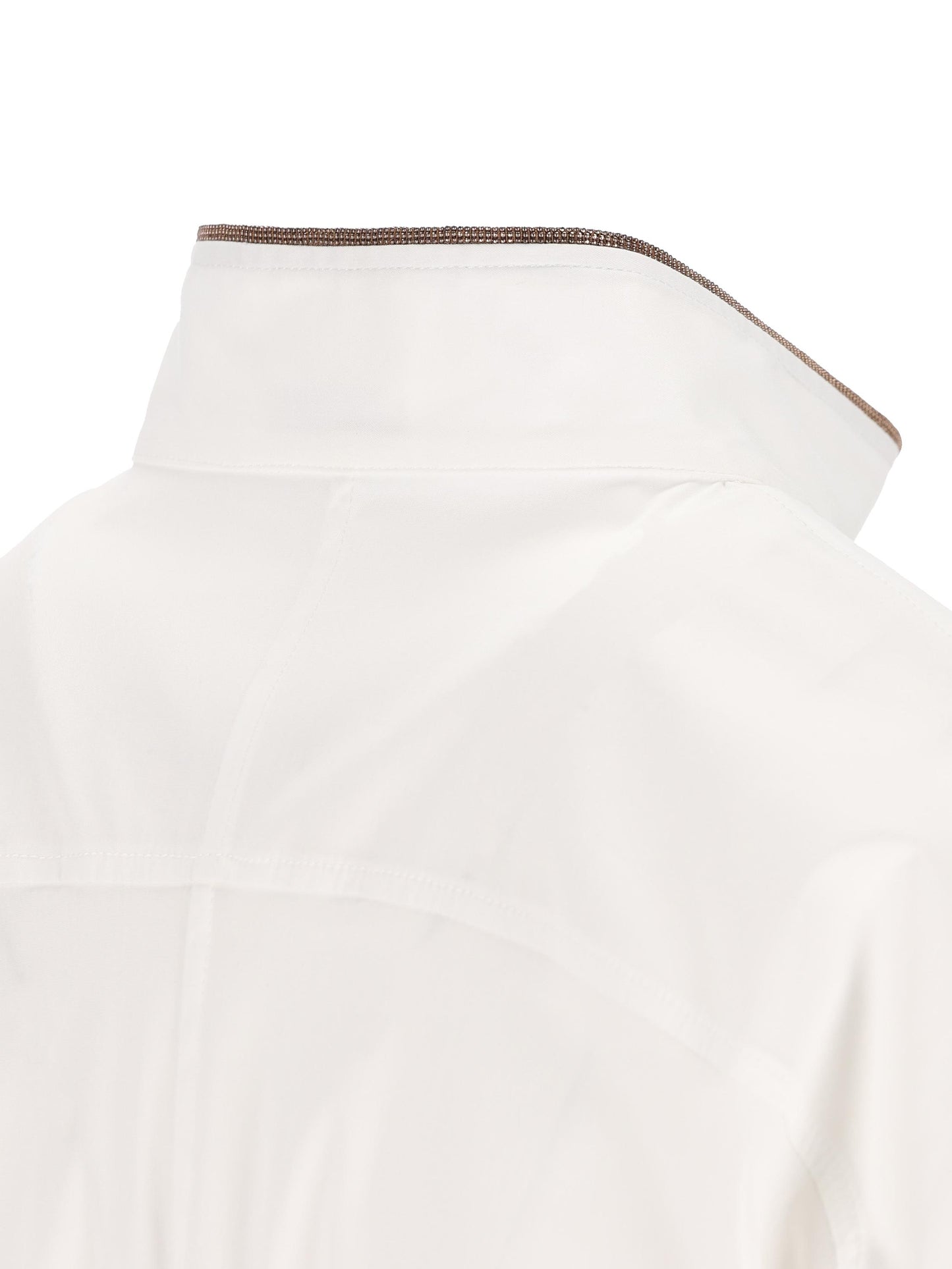 Camicia in Popeline di Cotone Stretch con Shiny Collar Detail M0091NL936 C159 BRUNELLO CUCINELLI