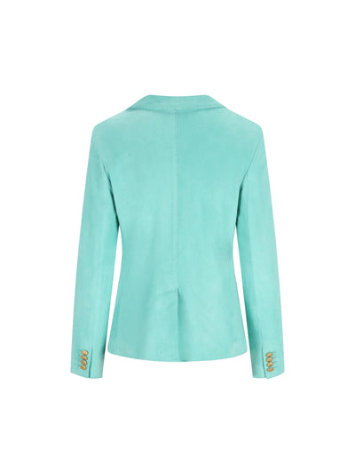 Blazer realizzato in pelle. LIZZIE MENTA TAGLIATORE