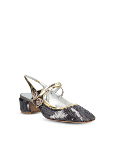 Slingback realizzate in tessuto e pailette 01K856 787876001 SALVATORE FERRAGAMO