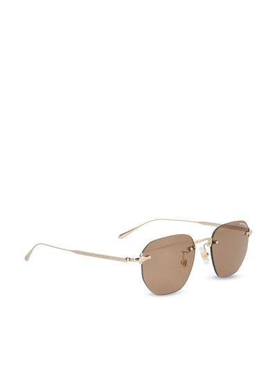 Occhiali da sole in acetato. MB0405S GOLD-GOLD-BROWN MONTBLANC