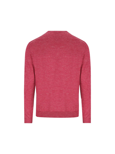 Girocollo in seta, cashmere e lino rosso melange UHF91A3 110652 ZEGNA