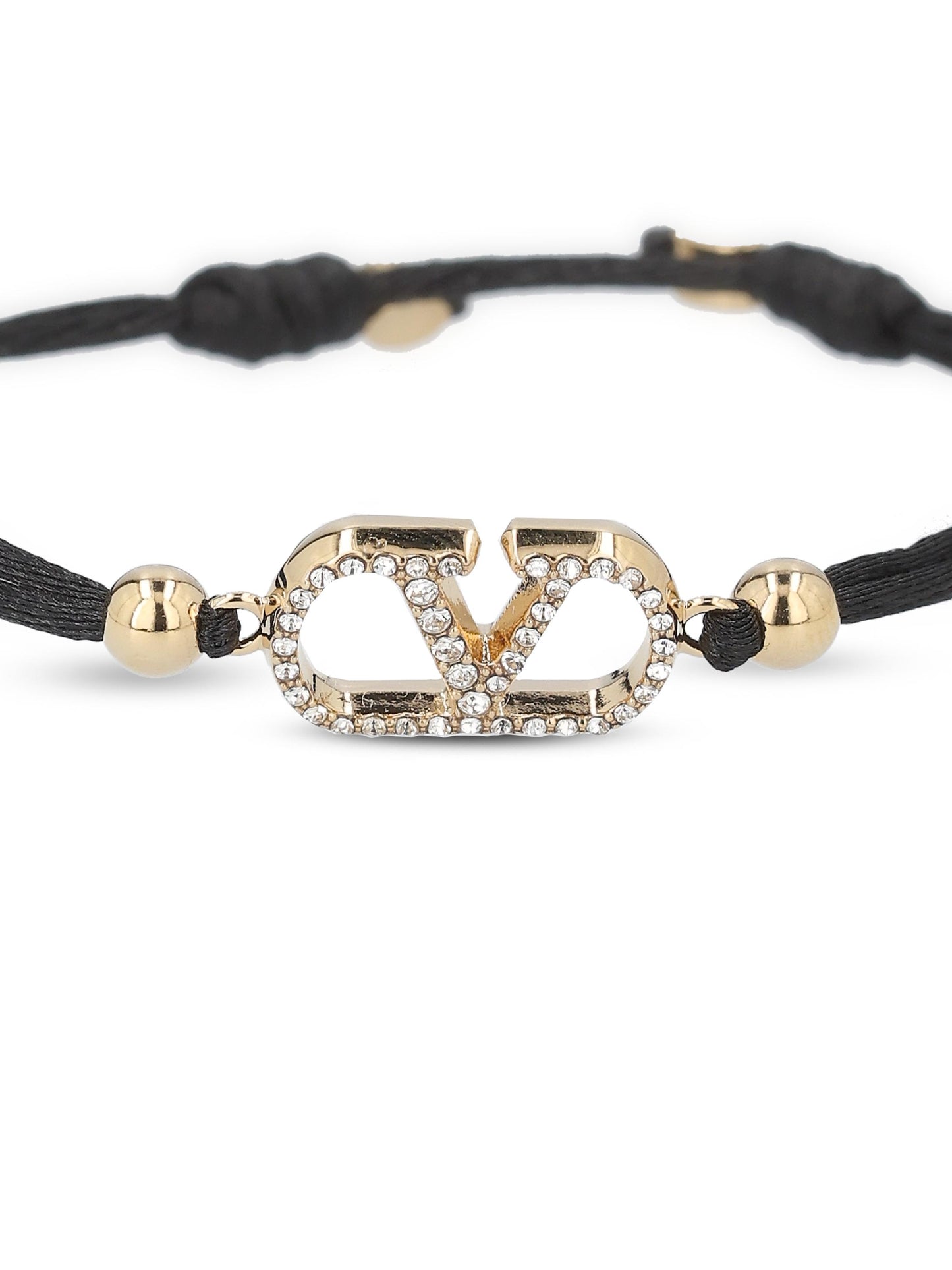 Bracciale realizzato in cotone e cristalli. 7W2J0X85RLV EDM VALENTINO GARAVANI