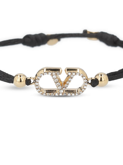 Bracciale realizzato in cotone e cristalli. 7W2J0X85RLV EDM VALENTINO GARAVANI