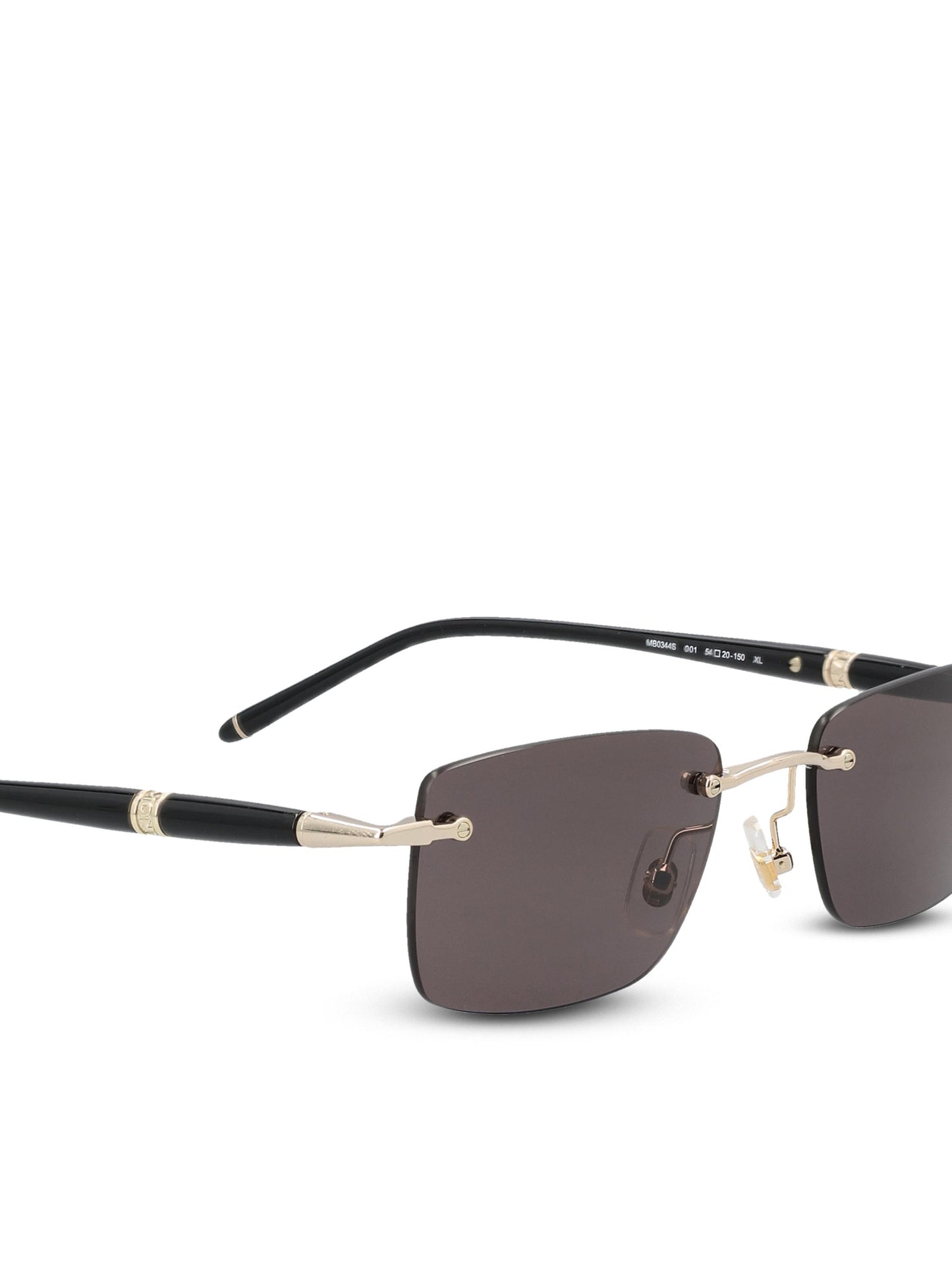 Occhiali da sole in metallo e nylon. MB0344S GOLD-BLACK-GREY MONTBLANC