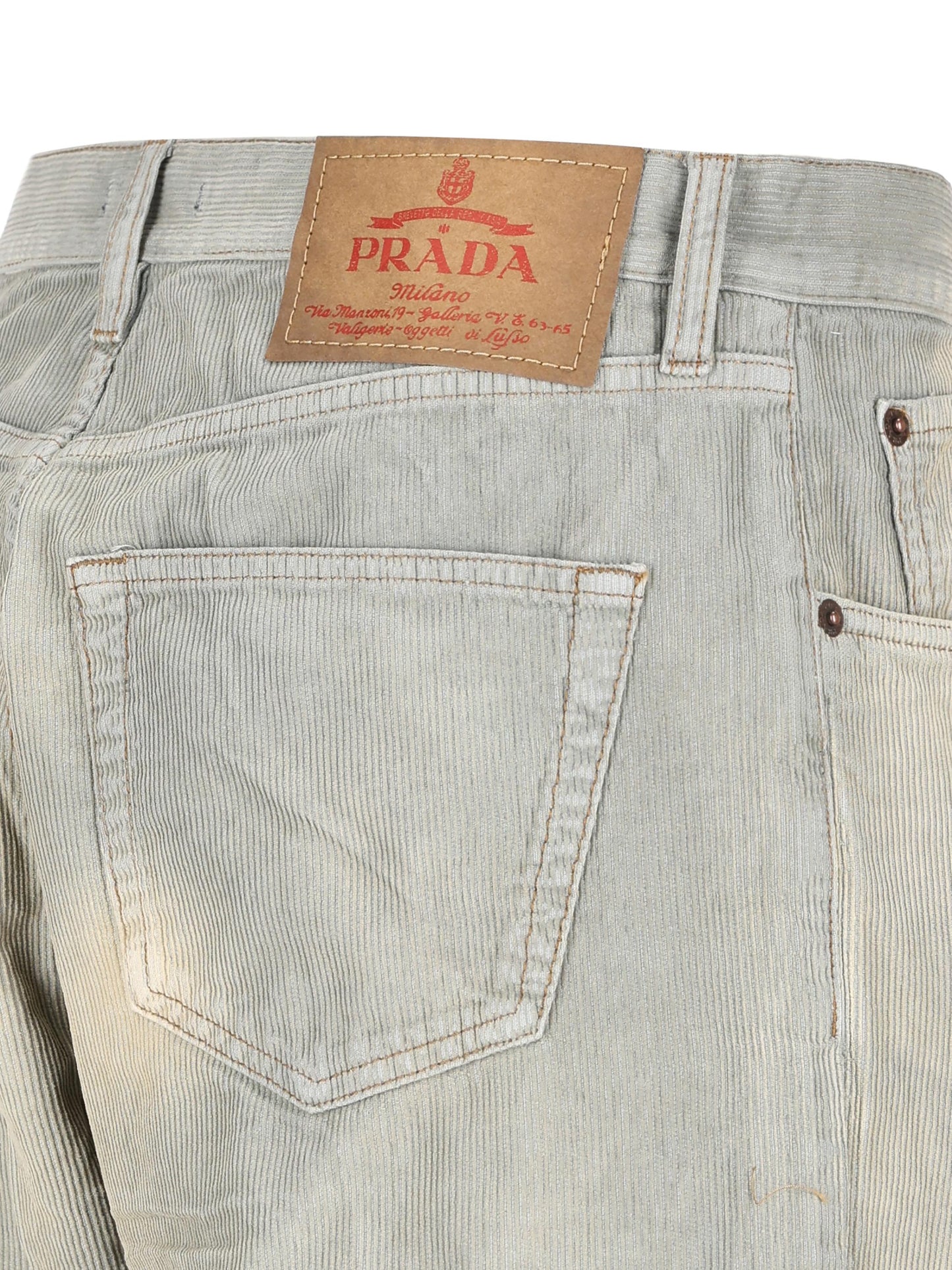 Jeans in velluto a coste light blu GEP358 166EF0V3N PRADA