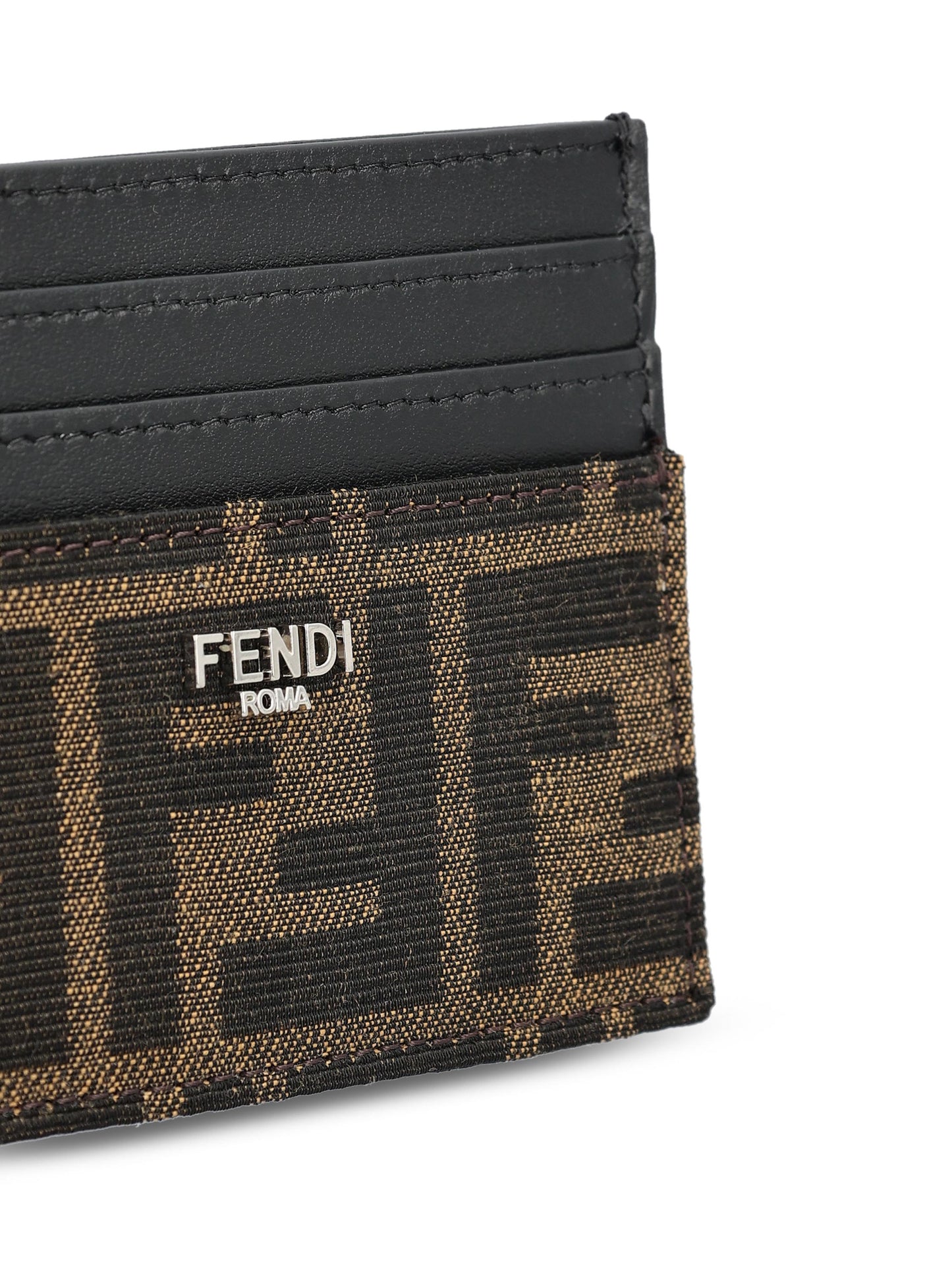 Portacarte realizzato in pelle e tessuto jacquard. 7M0164 ALWKF0L3T FENDI