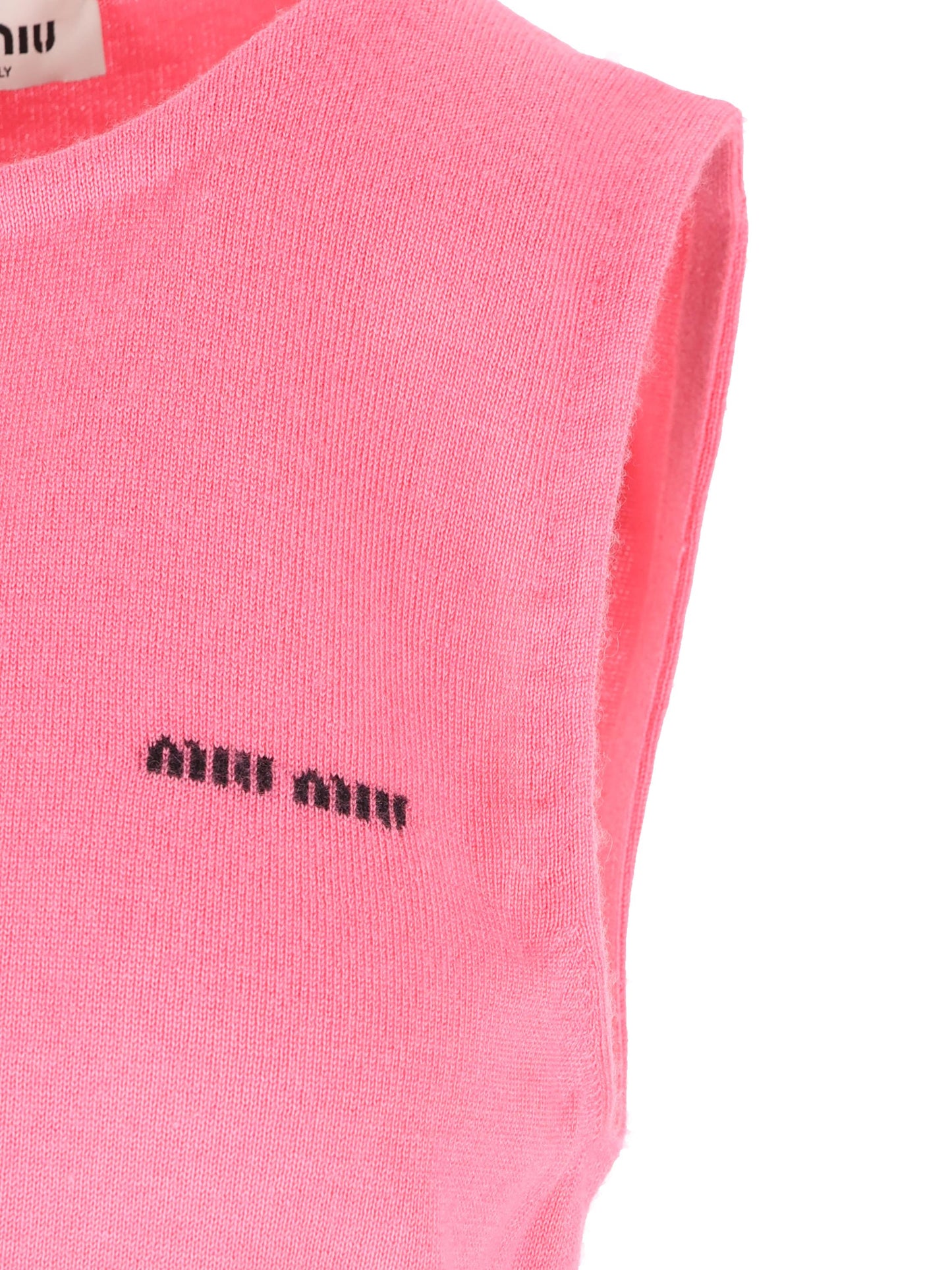 Top Smanicato in Seta e Cashmere MMV314 17I7F0AEJ MIU MIU