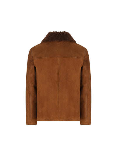 Giubbotto in Pelle Ovina con Collo in Shearling 49528 ambra SALVATORE SANTORO