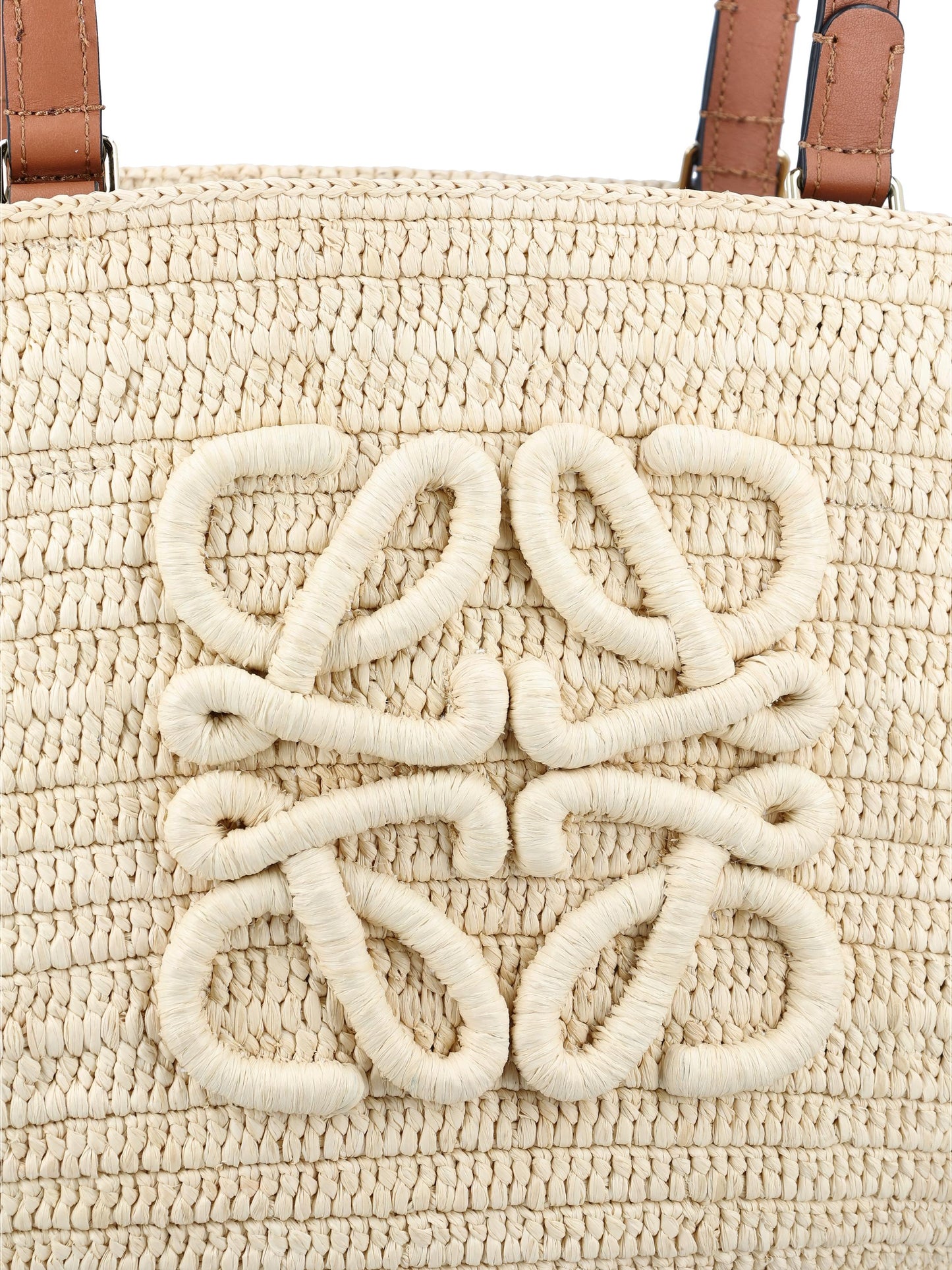 Borsa realizzata in rafia e pelle di vitello. ANNGNN1X01 2435 LOEWE - PAULA'S IBIZA