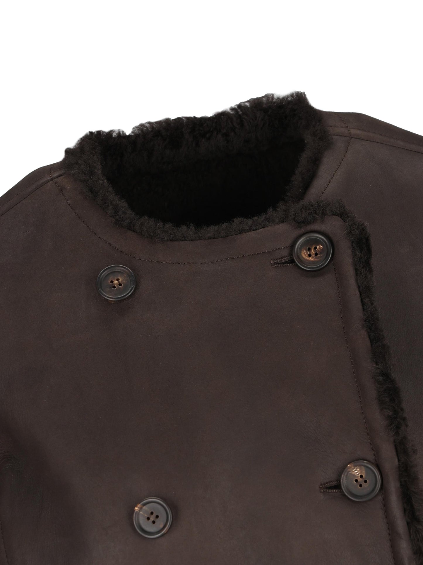 Caban Crop reversibile in shearling Fuzzy MPMBP7426 C2390 BRUNELLO CUCINELLI