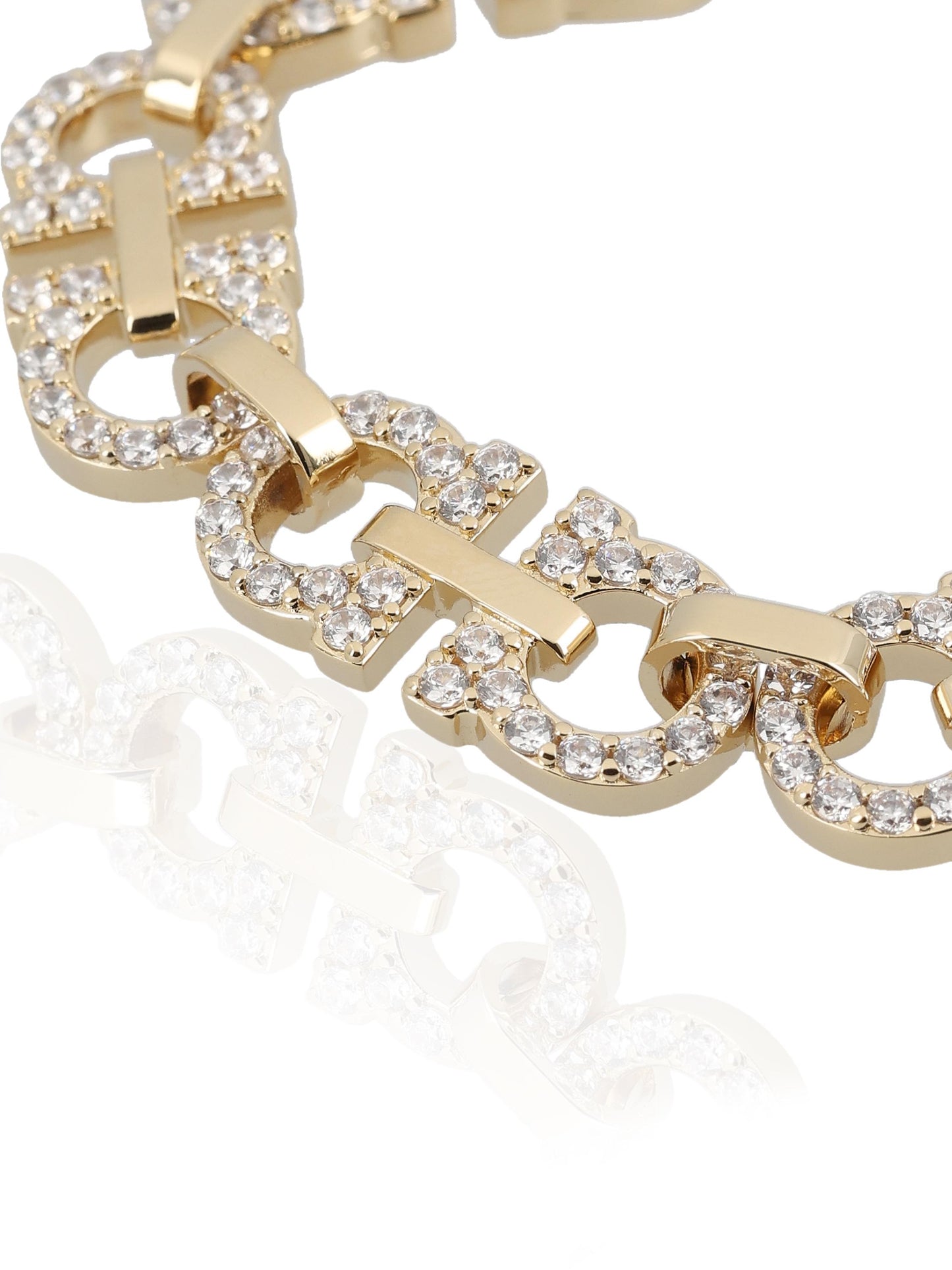 Bracciale realizzato in ottone e cristalli. 760898 786537001 SALVATORE FERRAGAMO