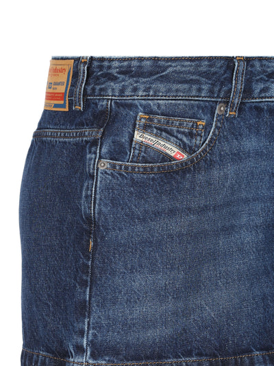 Gonna corta in denim con design a vita bassa. A04935 09I2701 DIESEL 