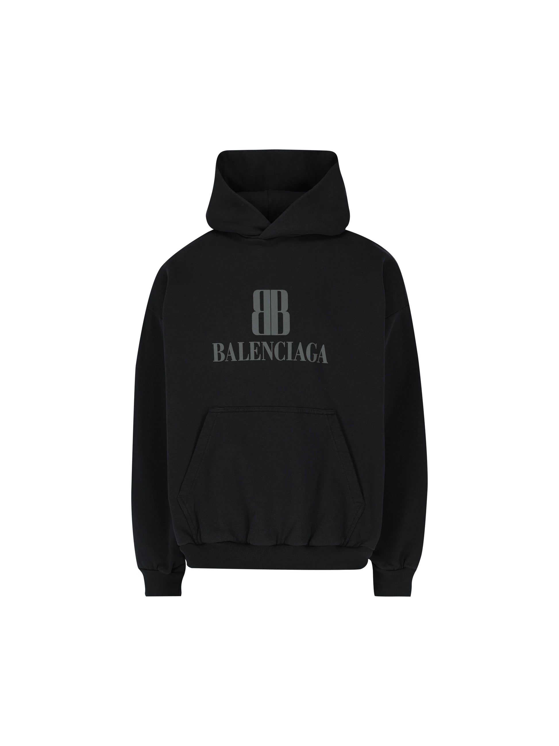 Hoodie Nano BB Medium Fit in nero délavé 767877 TSVO31083 BALENCIAGA 