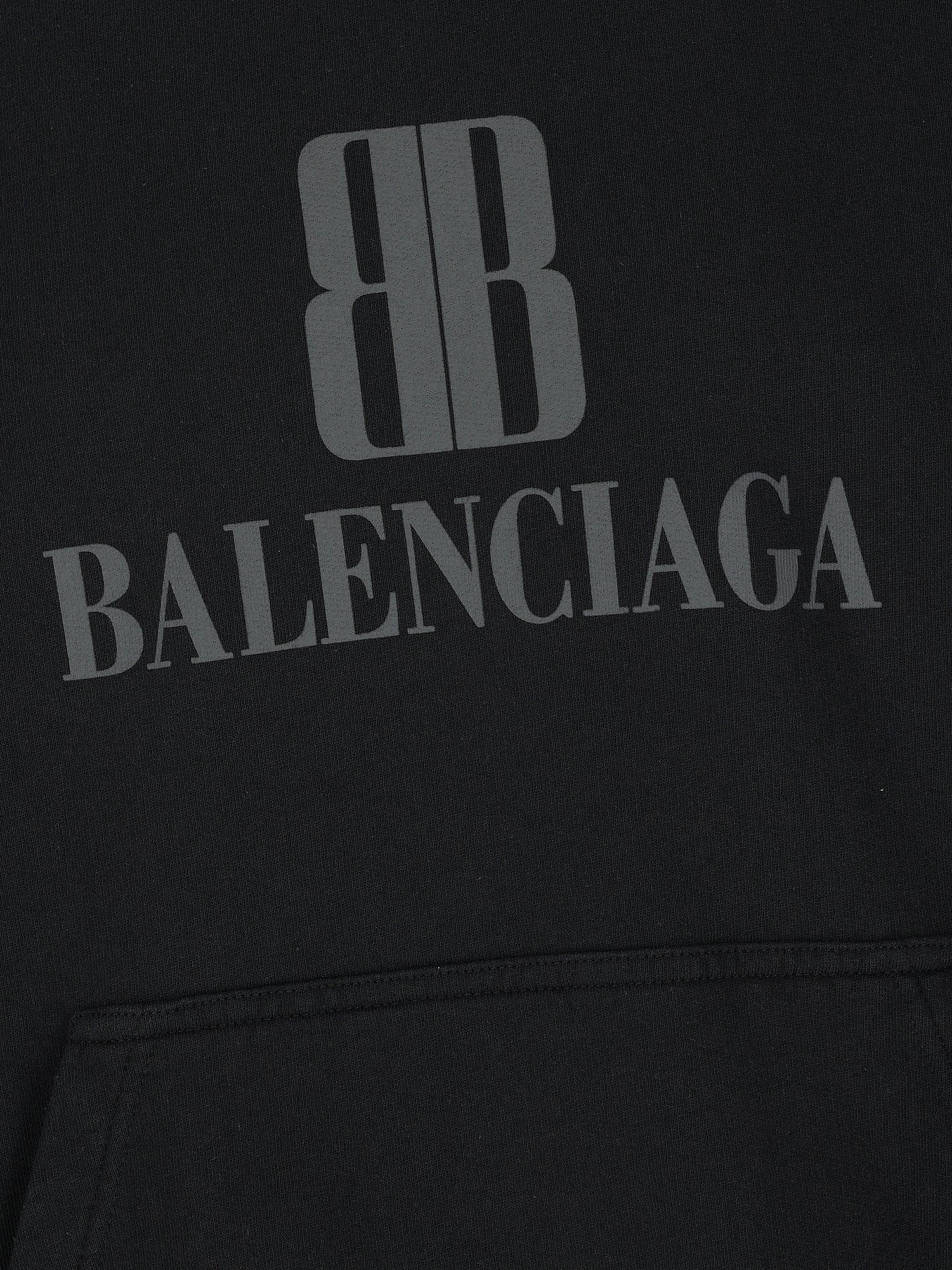 Hoodie Nano BB Medium Fit in nero délavé 767877 TSVO31083 BALENCIAGA 