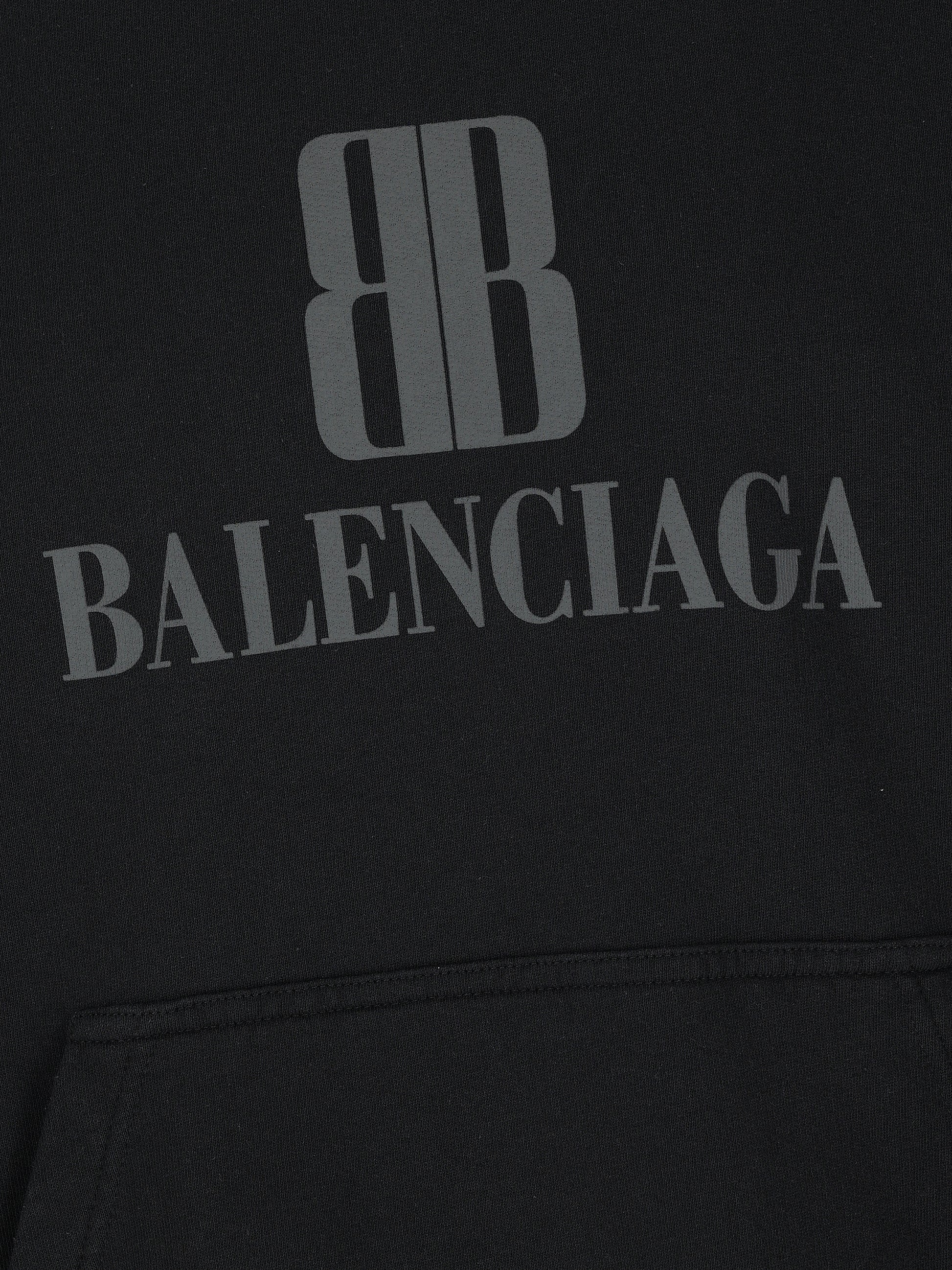 Hoodie Nano BB Medium Fit in nero délavé 767877 TSVO31083 BALENCIAGA 