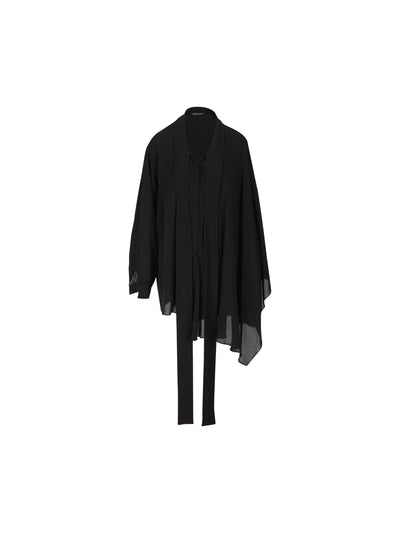 Blusa in georgette di seta effetto slavato con foulard 839280 TIN131000 BALENCIAGA 