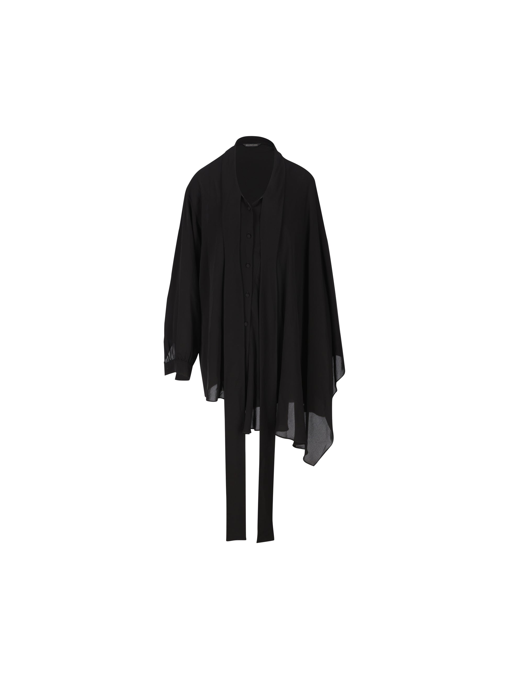 Blusa in georgette di seta effetto slavato con foulard 839280 TIN131000 BALENCIAGA 