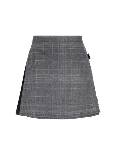 Minigonna Balenciaga a Pieghe in tartan grigio effetto ombreggiato 850673 TQT011240 BALENCIAGA 