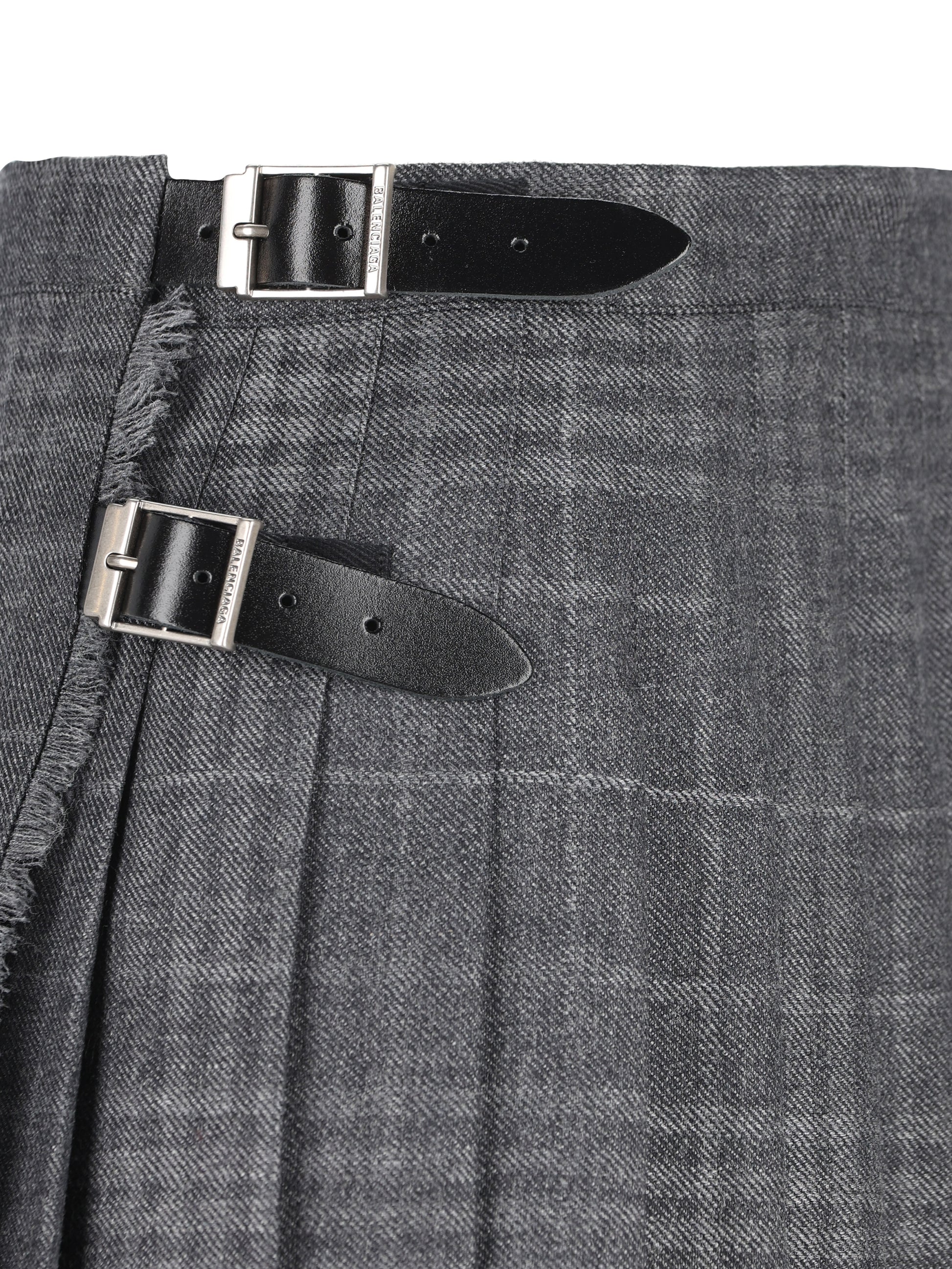 Minigonna Balenciaga a Pieghe in tartan grigio effetto ombreggiato 850673 TQT011240 BALENCIAGA 