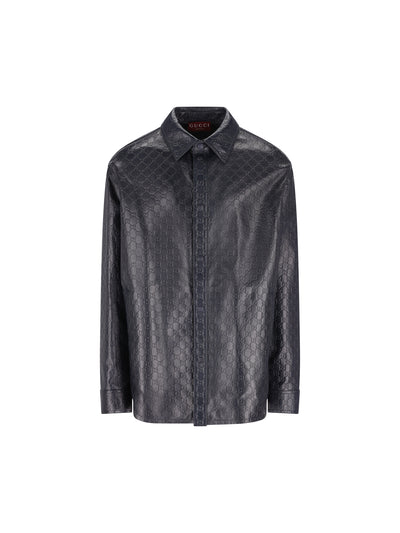 Camicia in pelle con motivo GG 833460 XNA734139 GUCCI 