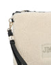 Borsa a Mano Zipped Flat Pouch in Shearling ZIPPED FLAT POUCH YGXNatural/black JIMMY CHOO 