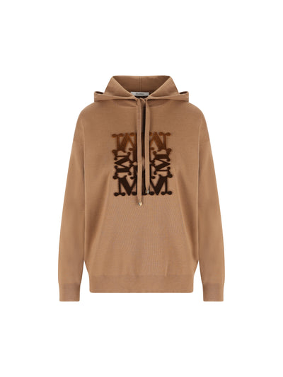 Felpa in Lana Vergine con Cappuccio e Logo in Velluto 2521366222600 013 MAX MARA 