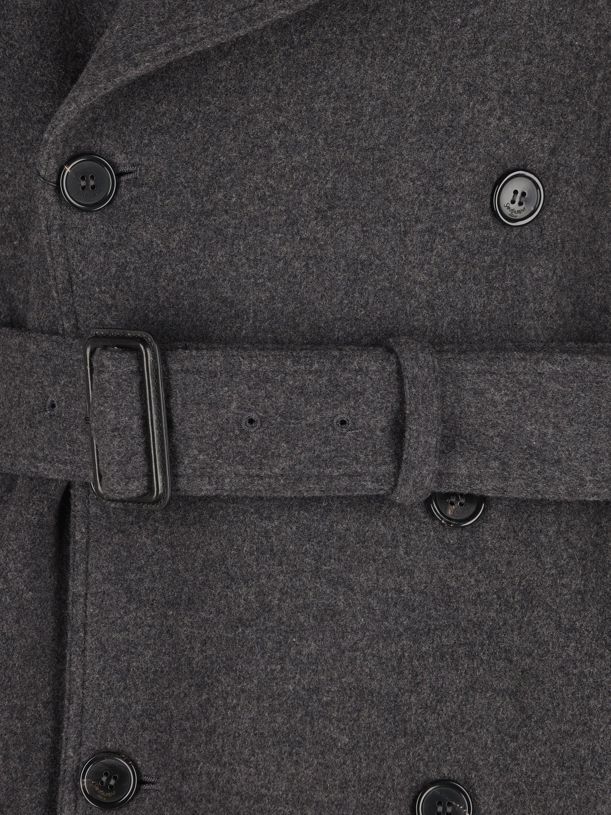 Cappotto lungo realizzato in cashmere. 848512 Y1M971473 SAINT LAURENT 