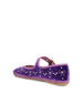 Ballerina Mary-Jane Endouce in velluto viola con ricamo fiocchi e perle 7W2S0MQ8BNU A7R VALENTINO GARAVANI 
